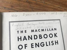 张仲礼院长藏书2053《THE MACMILLAN HANDBOOK OF ENGLISH 》麦克米兰英语手册布面精装本，有英文签名