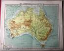 民国罕见地图 澳大利亚联邦地图（THE COMMONWEALTH OF AUSTRALIA）澳大利亚地图 英文版 北洋时期 16开27x21.9cm 非常权威的地图 商务印书馆早期版 包邮快递宅急送