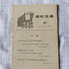 【永清阁】活叶文选1966/40（**重要文献）