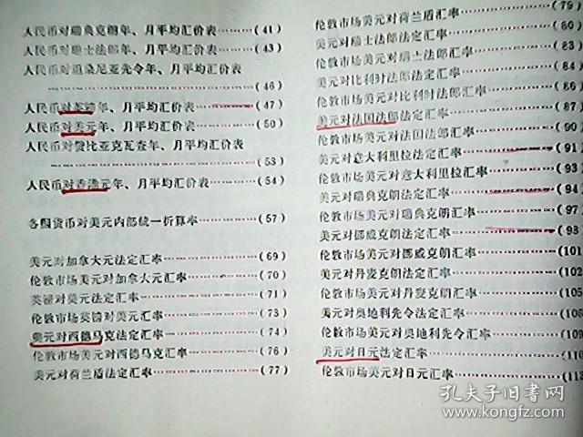 各国货币汇价统计手册