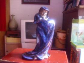 紫砂陶器挂釉达摩塑像