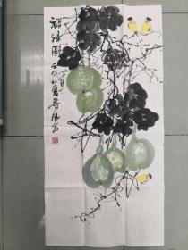 中美协会员 原贵州省美协副主席 名家 鲁风款 三尺国画写意花鸟