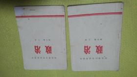 老课本，山东省小学试用课本政治4年级上下册（1973年）