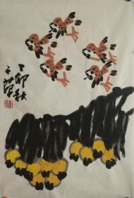 崔子范花鸟画没裱尺寸68*46厘米。2000年作品。买家自鉴！暂时估价: