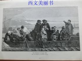 【现货 包邮】1885年木刻版画《阿尔巴公爵的驱逐》（Die Verbannen des Herzogs Alba） 尺寸约40.8*27.5厘米（货号 18028）