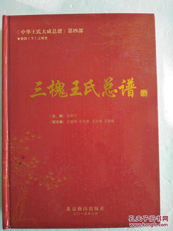 三槐王氏总谱 明远公上梅支 (中华王氏大成总谱   第四部第四卷下册)    硬精装  大16开   506页   2014年修    售原谱   底硬面开胶断裂 不影响阅读