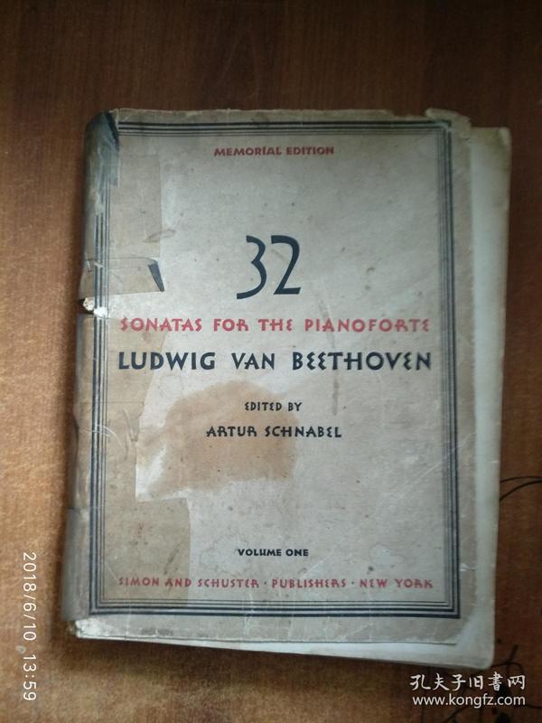 MEMORIAL EDITION 32 SONATAS FOR THE PIANOFORTE LUDWIG VAN BEETHOVEN