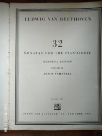 MEMORIAL EDITION 32 SONATAS FOR THE PIANOFORTE LUDWIG VAN BEETHOVEN