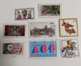 外国邮票联邦德国信销票（8枚没有重复不是一套票1989）