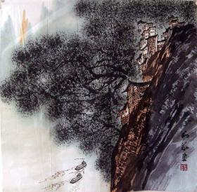 保真*刘老师*四尺斗方山水画精品*N137