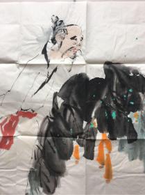 北京著名画家魏万利绘巜沽酒图》保真