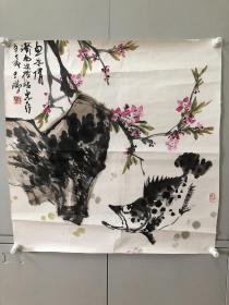王鹏 花鸟 斗方