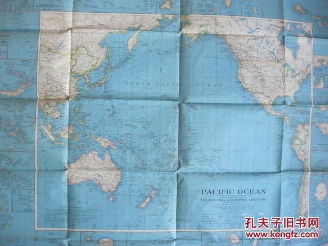 1936年美国出版老地图《PACIFIC OCEAN》（太平洋）