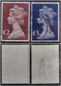 英国邮票 1977年梅钦普票.女王头像 3全信销(高值.大票幅)（5磅面有微薄）