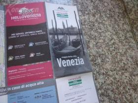 VENEZIA意大利威尼斯地图 90年代 意英文对照 威尼斯街区图，梅斯特雷街区图，丽都岛、穆拉诺岛街道图，威尼斯涨潮时期步行道地图，威尼斯水上航线图，威尼斯泻湖导游图，威尼斯码头和无障碍区分布图。