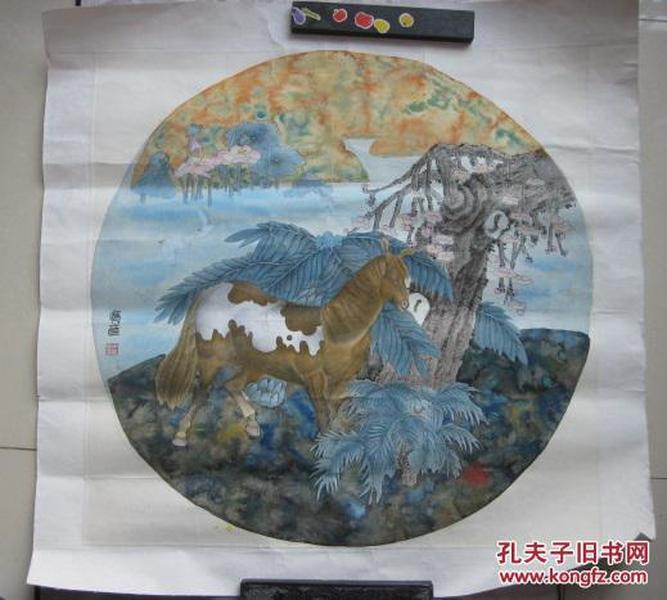 当代著名工笔画家 李广彦 精品设色工笔 65*63cm