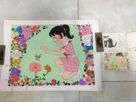 参赛  水粉画 扑蝶   已出版