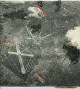 二战美国海军航空兵骷髅中队拍摄轰炸日占广东广州旧白云机场两张，日本湖春一张， 印尼巴厘巴板一张，大幅航拍照片共计四幅