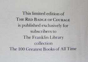 1979年Stephen Crane - The Red badge of Courage 美国文学经典 《《红色英勇勋章》上等羊皮豪华插图版 FL第1版 增补精美插图 品佳