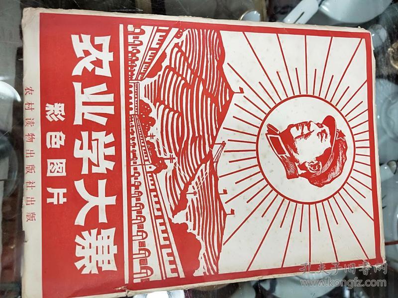 农业学大寨 彩色图片1968年 共32张全 毛林合影一张，毛像一张  内页图片近9.5品 封套有点破损