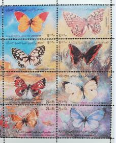 外国蝴蝶邮票整版16枚连张  yg