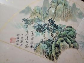 中国美术家协会会员浙江名人画家俞柏鸿山水扇