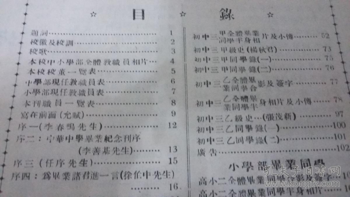 民国三十七年华中毕业纪念刊（1948年版）