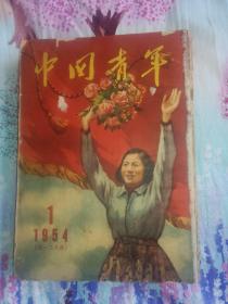 1954年中国青年合订本，自然旧，实物拍摄，具体详图，不明之处请垂询15306350138，物品保存到现在，实属不易，