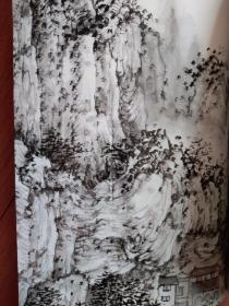 美术插页张捷水墨画《北斗洞》，吴冠中像