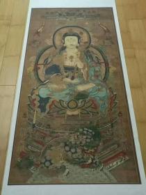地藏王菩萨，纸本大小71.18*141.84厘米。宣纸原色微喷印制