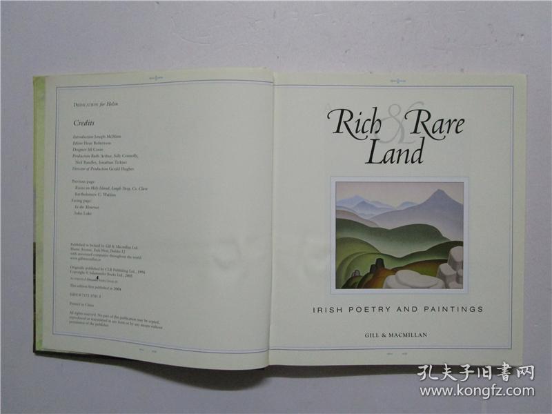 A Rich & Rare Land IRISH POETRY AND PAINTINGS（富饶的土地 爱尔兰诗歌与绘画）小16开