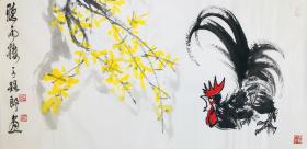陈大羽传人钱学发《听雨楼》 金陵画鸡第一人 家庭装饰画 收藏送礼 保真 包邮