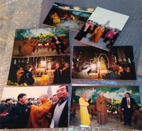 星云法师在法门寺照片7张带底版，15x10厘米