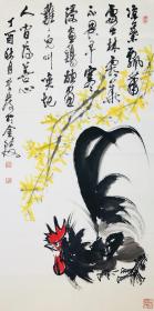 陈大羽传人钱学发 金陵画鸡第一人公鸡图 家庭装饰画 收藏送礼 保真 包邮