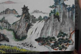 家中旧藏，名家国画，青山绿水，章法严谨，画风有点西洋感觉。