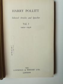 Harry Pollitt selected articles and speeches