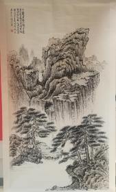 中国画《松山清远图》，纯手工绘画，纯手工装裱。绝非打印。保真！