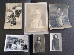 民国时期日本美女老照片6张合售，研究和服的好资料，保真包老