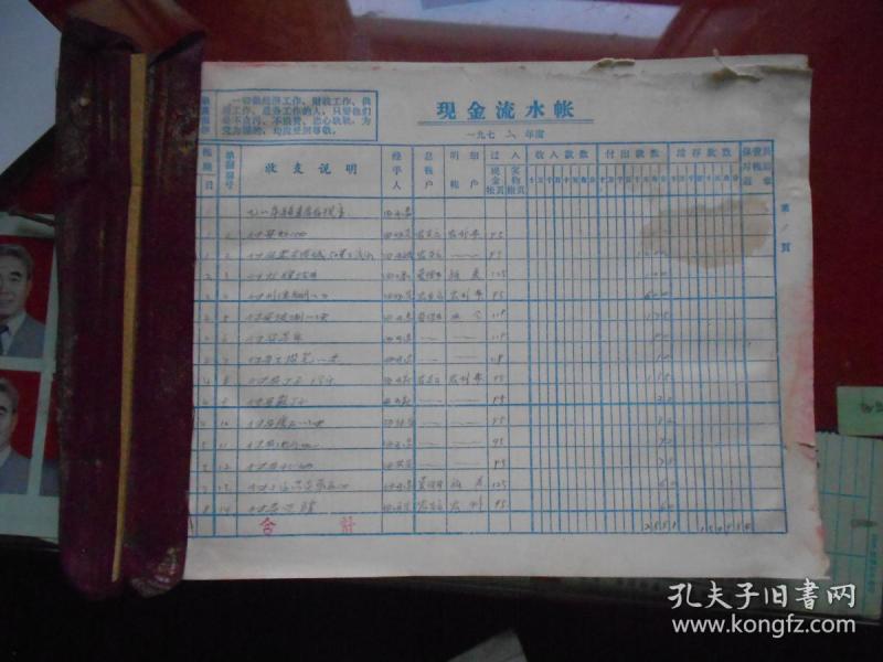 河南省安阳县西小寒大队《一九七二年现金流水账》【特别珍贵的是每一页