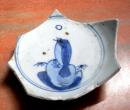 老古董瓷片标本明代万历年玉堂佳器款鸟栖图青花瓷老陶瓷器样本保真品