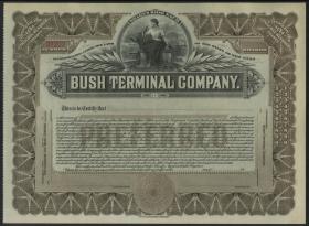 [老股票 美国]  早期美国股票一枚 布什终端公司   未使用   近挺版   Bush Terminal Company 雕刻版