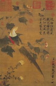 宋徽宗 赵佶_芙蓉锦鸡图。尺寸53.6*81.55厘米。宣纸水墨原色微喷印制