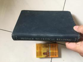 PREFACE TO CRITICAL READING   带签名