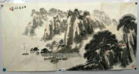 著名画家公璞，山水136X68