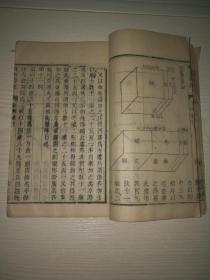 大量木刻板图      古代数学典籍        极稀见     清     道光   斐文堂   大开本木刻精刊《辑古算经》二册全