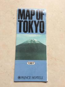 老地图：80年代年东京市游览图（外文版）超大