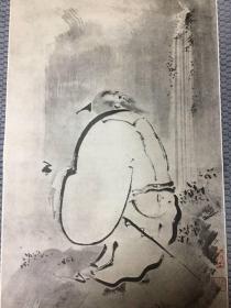 二玄社  复制品 海北友松 李白观瀑图   1976年 挂轴  复制品  如同真迹