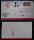 贴尼泊尔1999年邮票  名人等2枚 2003寄航空实寄封