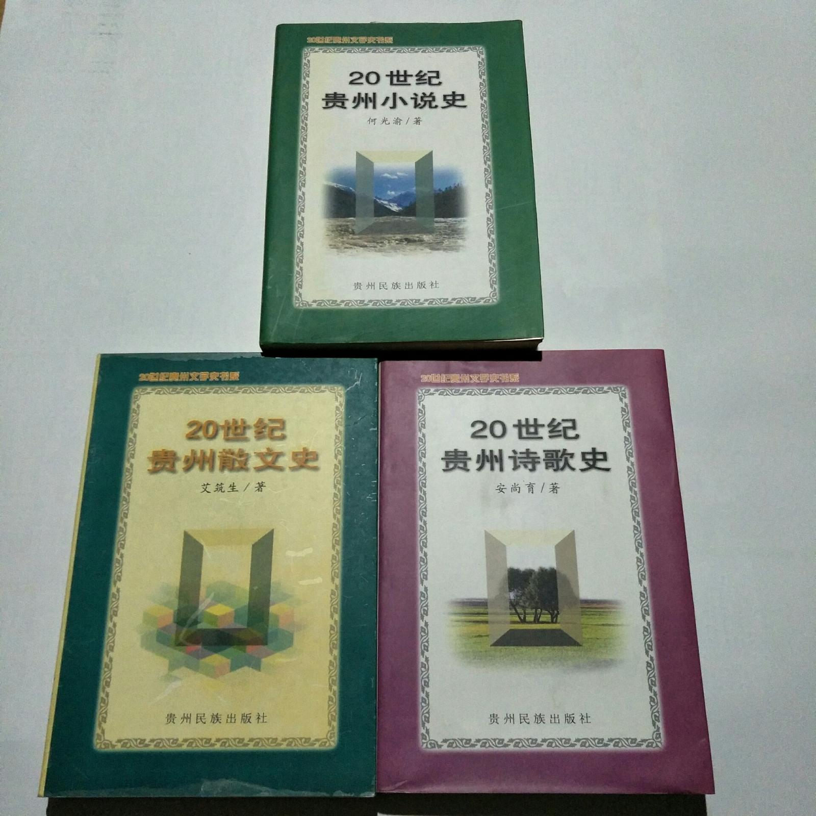 20世纪贵州文学史书系；20世纪贵州小说史+20世纪贵州散文史+20世纪贵州诗歌史【3本合售】如图24号