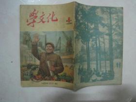 学文化（1954年第8本，总第76本，封面：在共产党毛主席的领导下，把中国建设成为一个繁荣富强的社会主义工业化的国家—— 丁浩 赵延年 蔡振华 作）（67085）